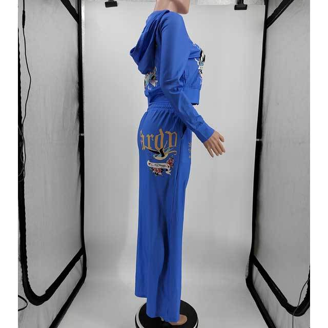 Printed Hooded Top Fall Tracksuit Set