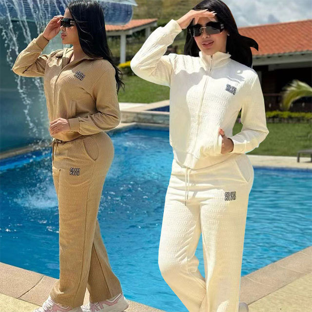 Embroidery Embossing Fashion Fall Jogging Suit