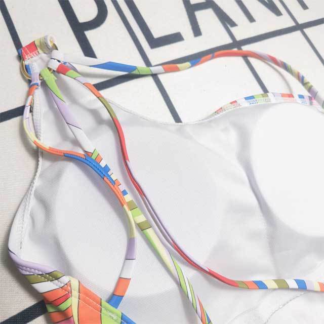 Printed Backless Single Shoulder Swimsuit