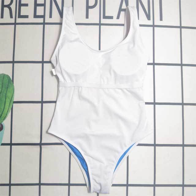 Striped Backless One Piece Swimsuit