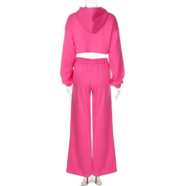 Basic Hooded Casual Tracksuit Set