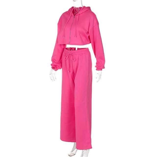 Basic Hooded Casual Tracksuit Set