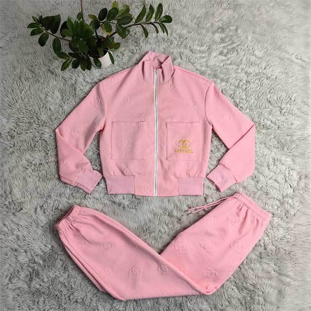 Fashion Embroidery Embossing Casual Tracksuit Set