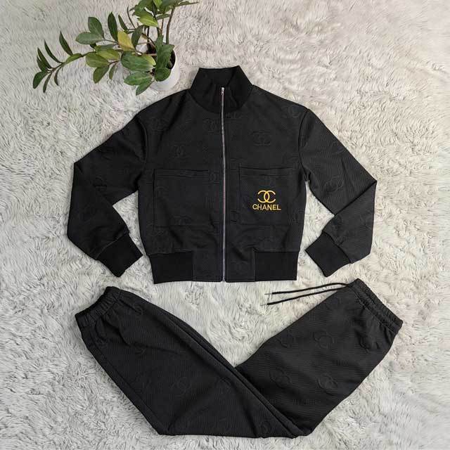 Fashion Embroidery Embossing Casual Tracksuit Set
