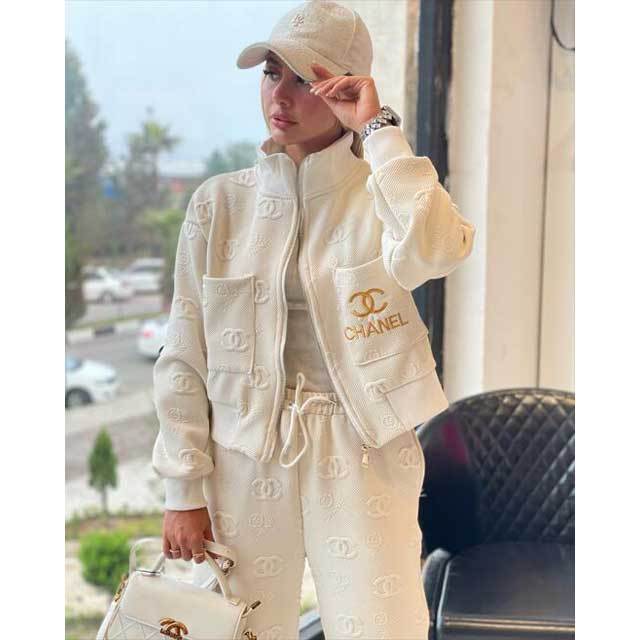 Fashion Embroidery Embossing Casual Tracksuit Set
