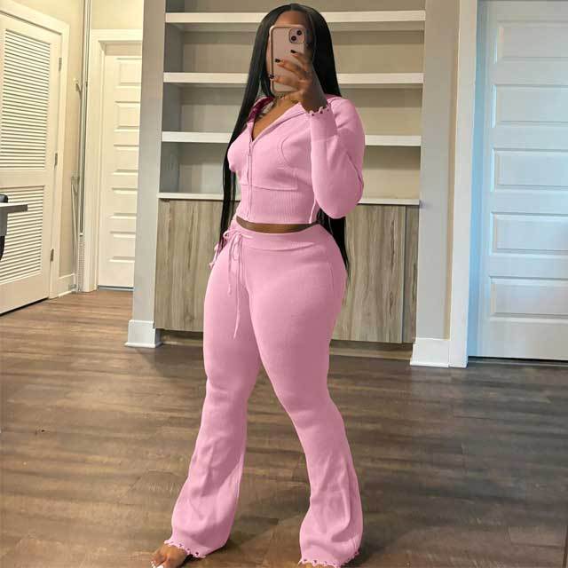 Knit Sweater Casual Tracksuit Set