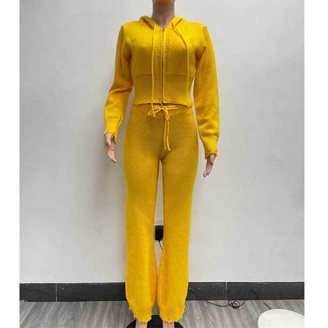 Knit Sweater Casual Tracksuit Set