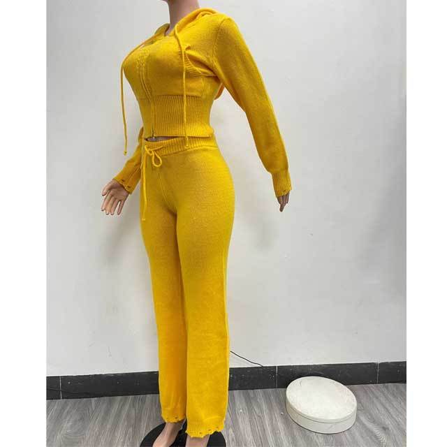 Knit Sweater Casual Tracksuit Set