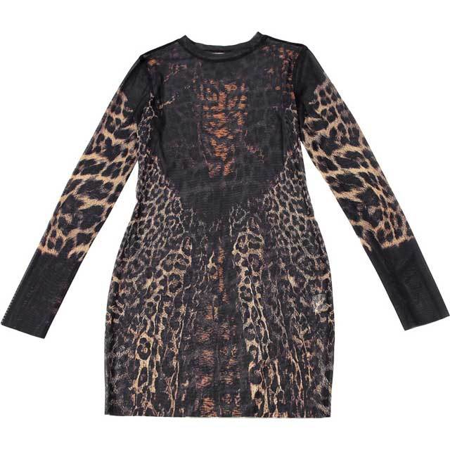 Leopard Print Mesh Bodycon Dress