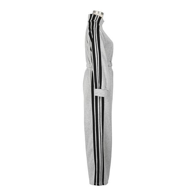 Casual Style Striped Wide Pants Jogging Suit