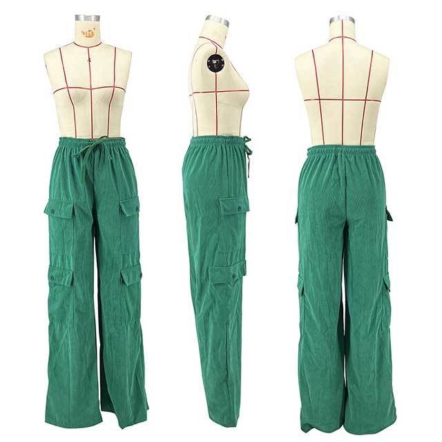 Multi-pocket Drawstring Elastic Waist Cargo Pants