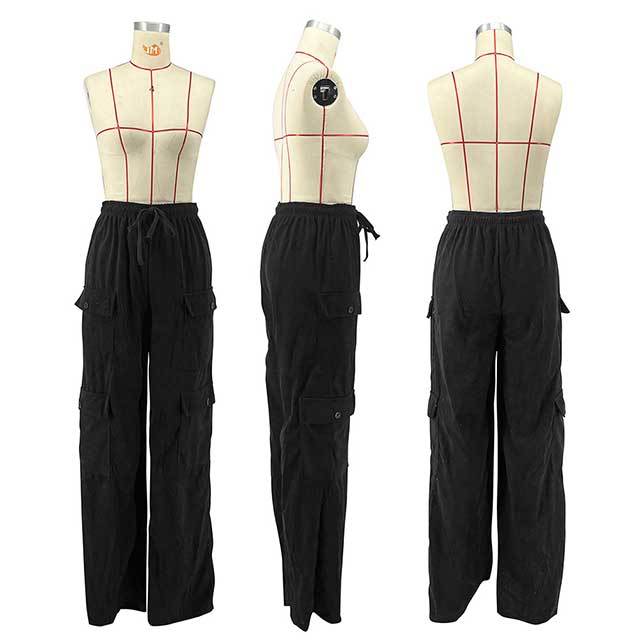 Multi-pocket Drawstring Elastic Waist Cargo Pants
