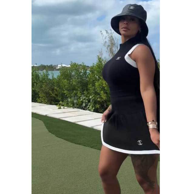 Knit Tank Top Pleated Skirt Set