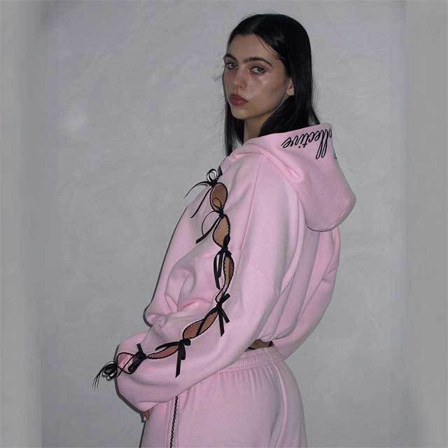 Casual Hollow Out Hoodies Pant Set
