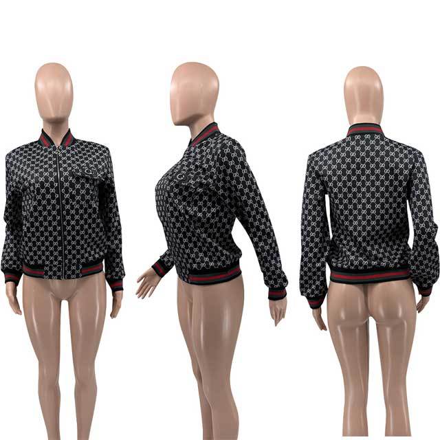 Printed Zipper Fall Jacket