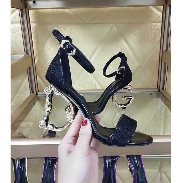 Special Shaped Heels Open Toe Sequin Sandals