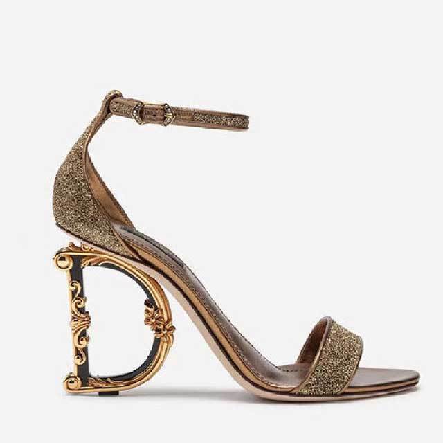 Special Shaped Heels Open Toe Sequin Sandals