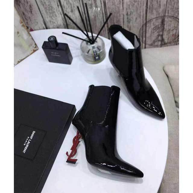 Leather Pointed Toe High Heeled Boots