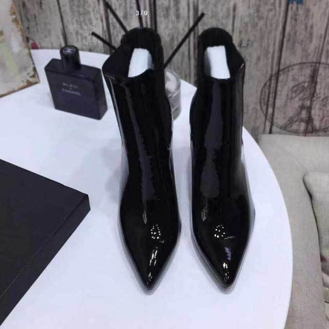 Leather Pointed Toe High Heeled Boots