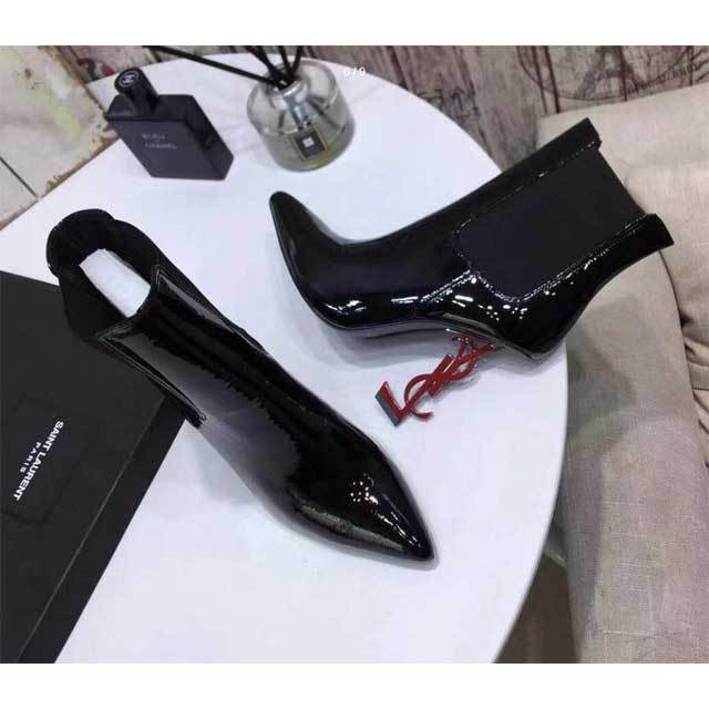 Leather Pointed Toe High Heeled Boots