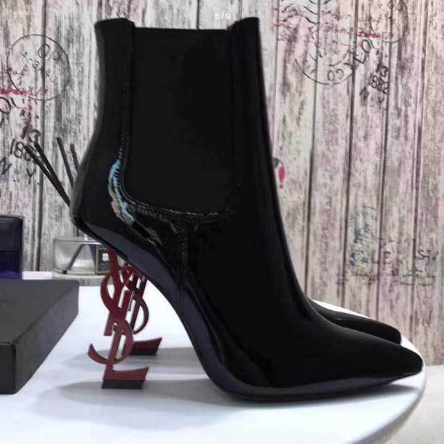 Leather Pointed Toe High Heeled Boots