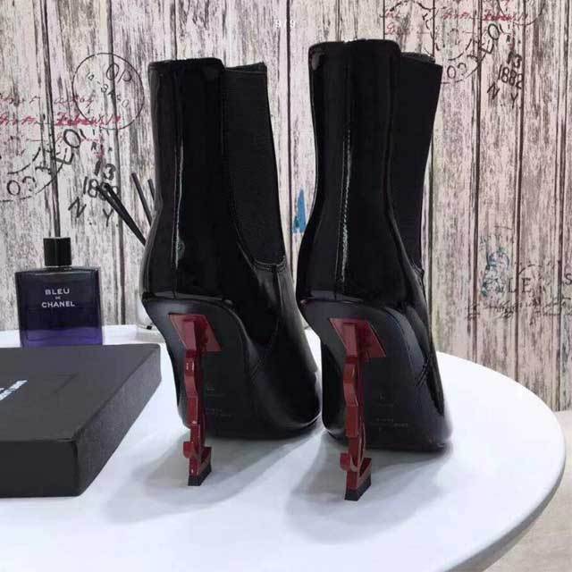 Leather Pointed Toe High Heeled Boots