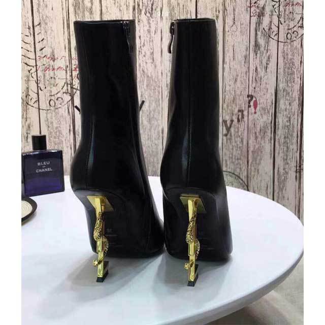 Leather Pointed Toe High Heeled Boots