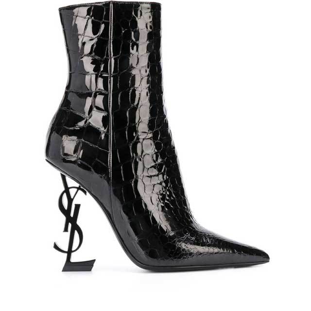 Leather Pointed Toe High Heeled Boots