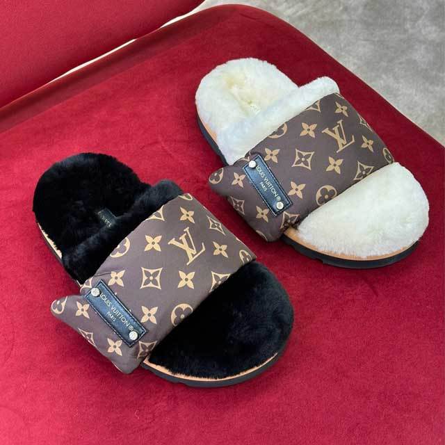 Furry Unisex Flat Slides