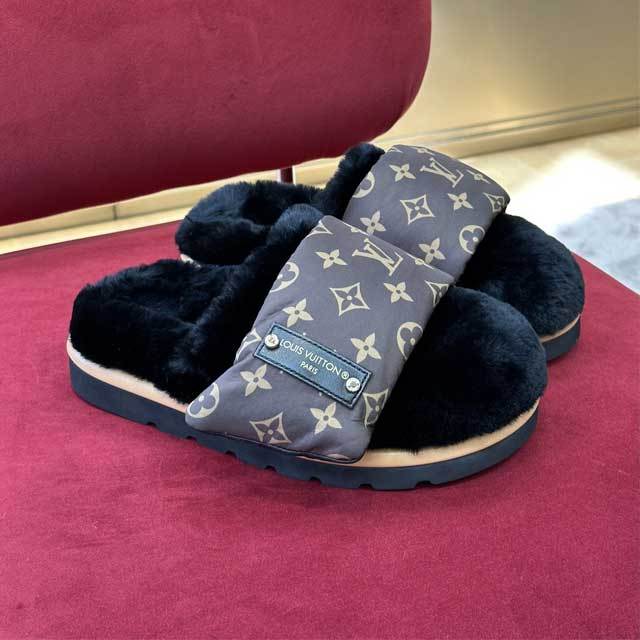 Furry Unisex Flat Slides