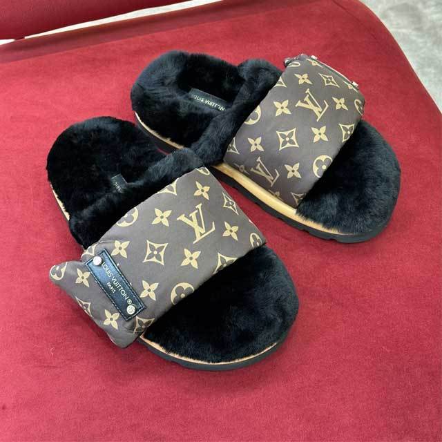 Furry Unisex Flat Slides