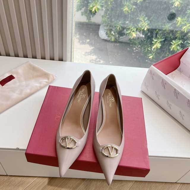 Leather Pointed Toe High Heeled Pumps