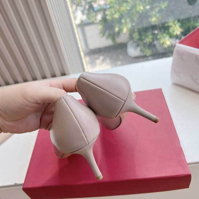 Leather Pointed Toe High Heeled Pumps