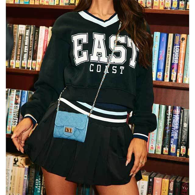 EAST COAST Printed Pleated Mini Skirt Set