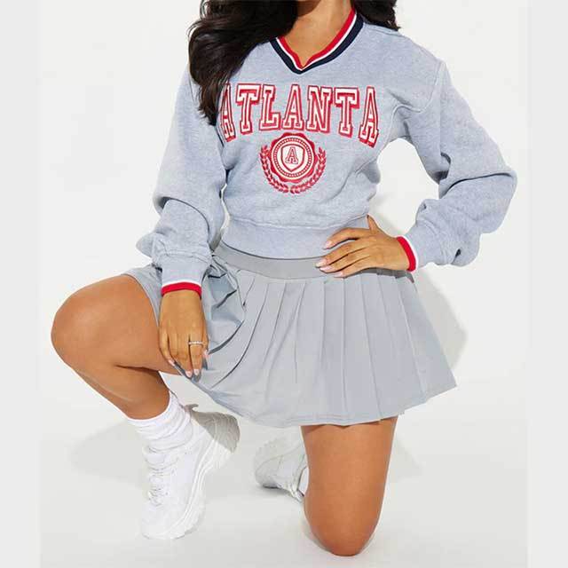 ATLANTA Printed Pleated Mini Skirt Set