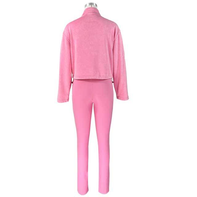 Washed Distressed Hoodie Top Skinny Legging Set