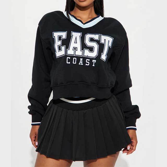 EAST COAST Printed Pleated Mini Skirt Set