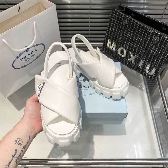 Fashion Logo Velcro Platform Sandals