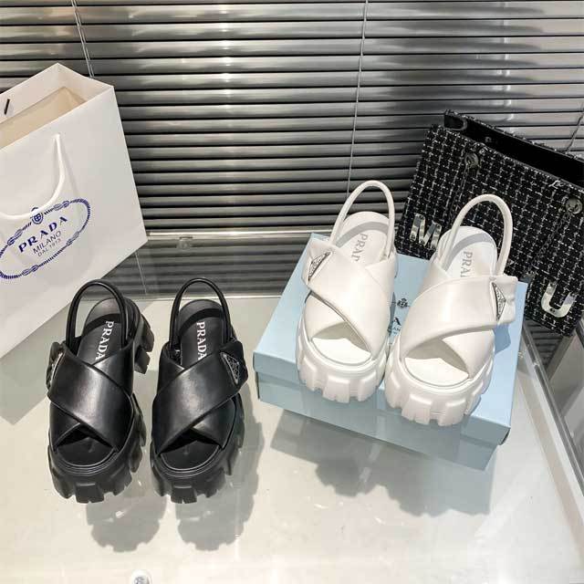 Fashion Logo Velcro Platform Sandals