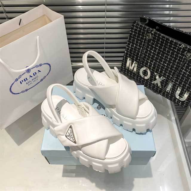 Fashion Logo Velcro Platform Sandals