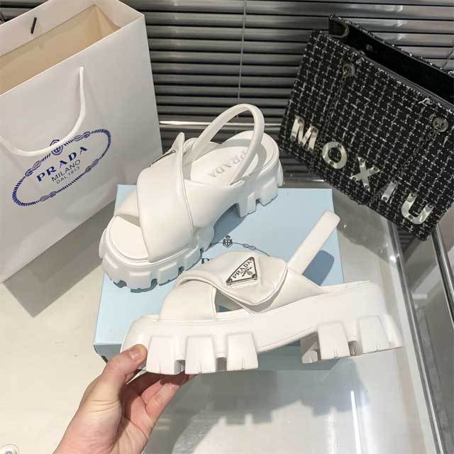 Fashion Logo Velcro Platform Sandals