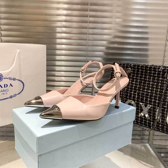 Leather Pointed Toe High Heeled Sandals
