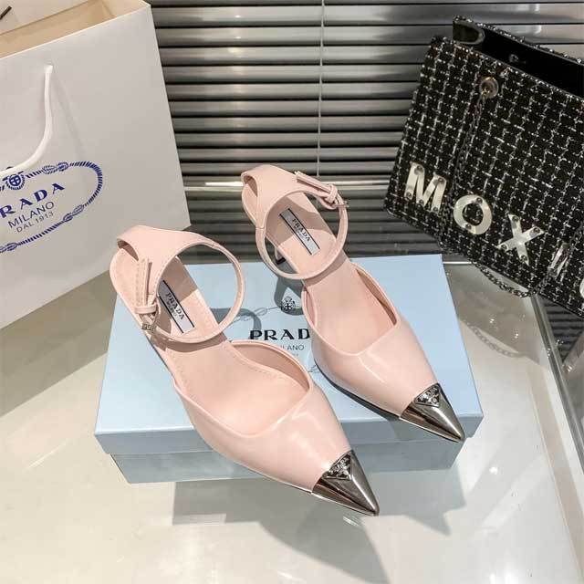 Leather Pointed Toe High Heeled Sandals