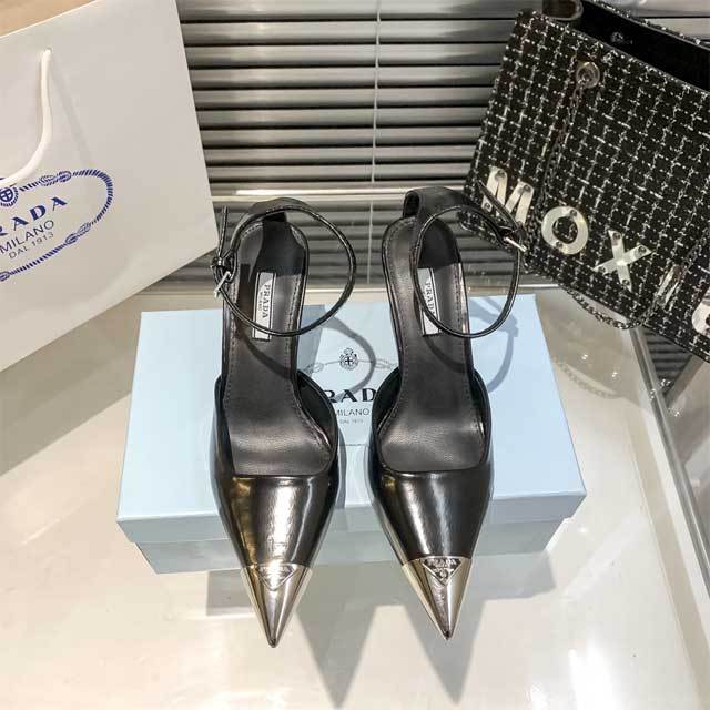 Leather Pointed Toe High Heeled Sandals