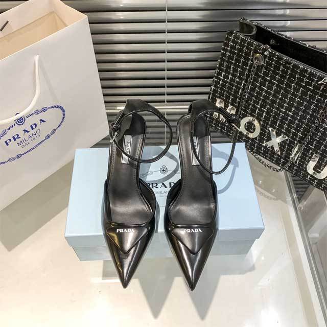 Pointed Toe Leather Women High Heeled Sandals