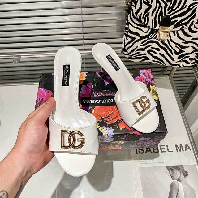 Metal Logo Leather High Heeled Sandals