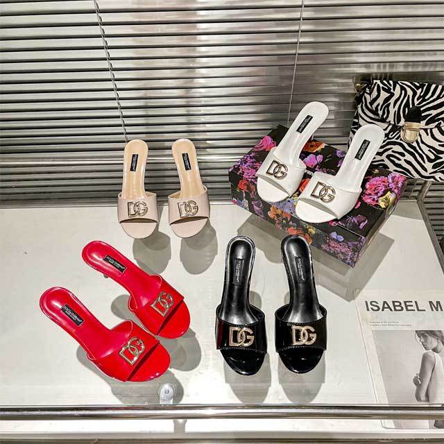 Metal Logo Leather High Heeled Sandals