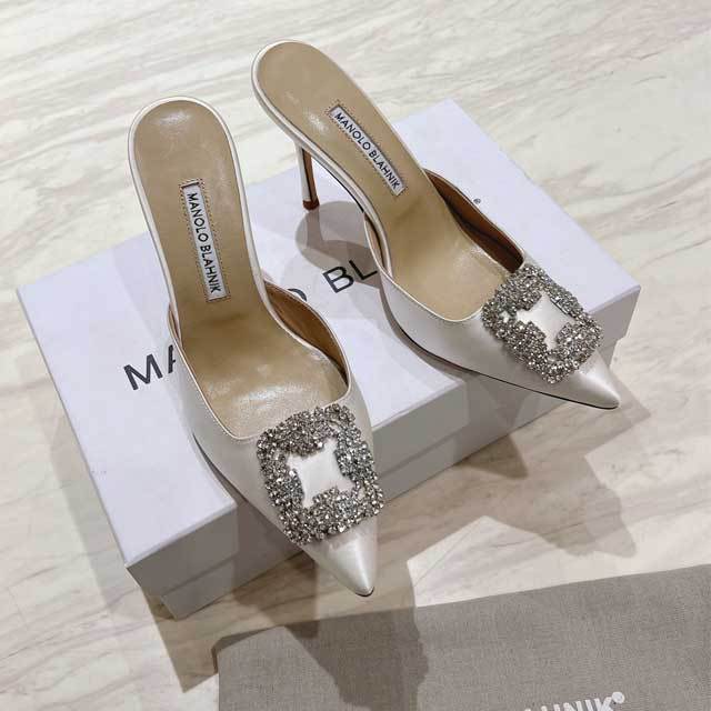 Pointed Toe Rhinestones High Heeled Sandals