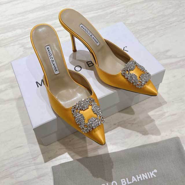 Pointed Toe Rhinestones High Heeled Sandals