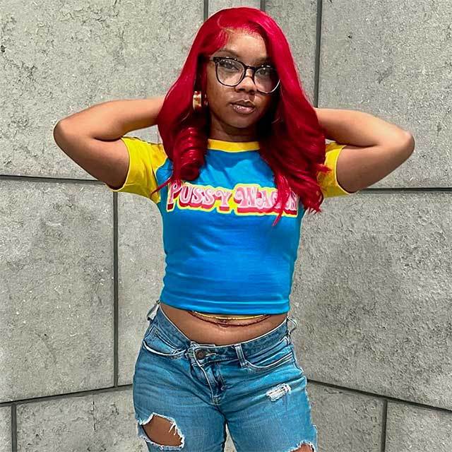 Color Block Letters Printed Crop Top